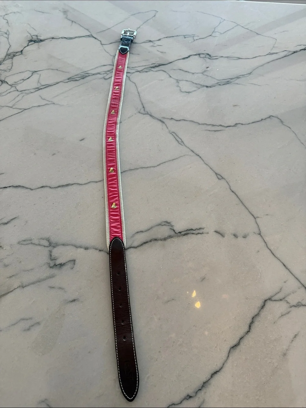 Vineyard Vines Pink Taco  Canvas & Leather Belt